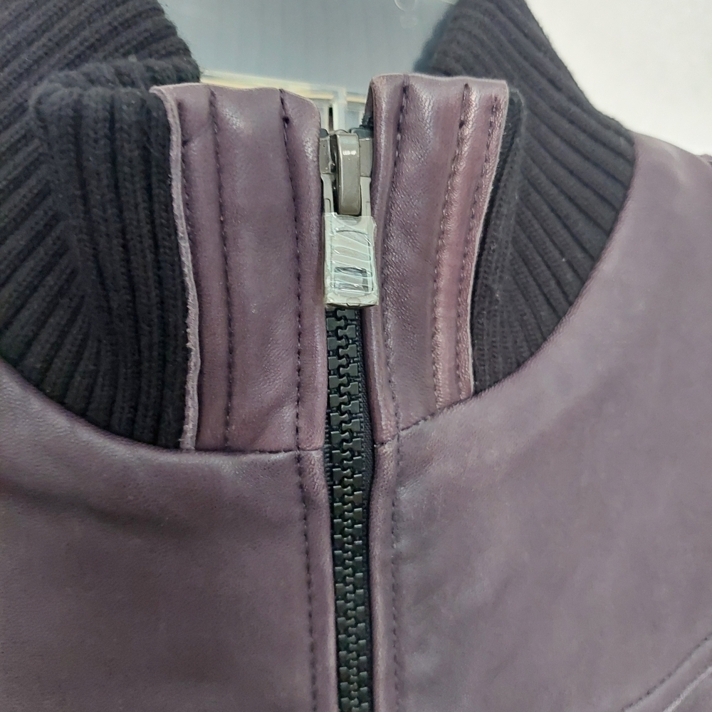 Women's Purple Leather Jacket - Picture 3 of 11
